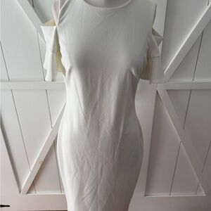 Calvin Klein White Cold Shoulder Mini Dress